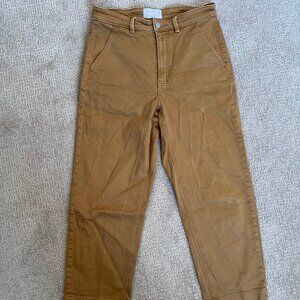 Everlane Khaki Straight Leg Cropped Pants